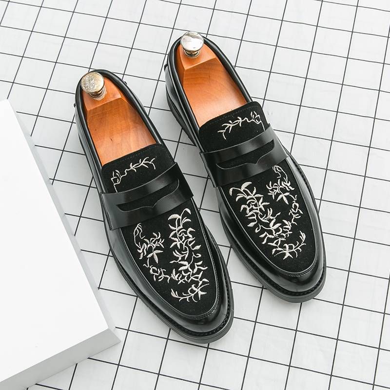 New Fashion Men's British Black Business Casual Loafer Shoes Daily Driving Office Leather Shoes One Foot Pedal Lazy Brown Banquet Dress Wedding Men's_vogvips.com
