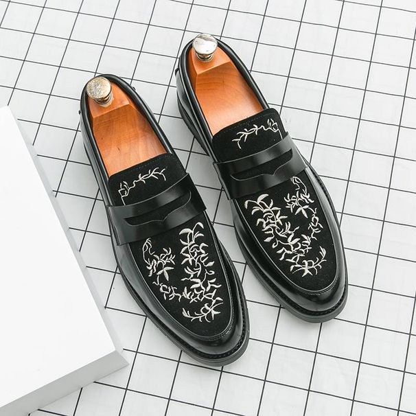 New Fashion Men's British Black Business Casual Loafer Shoes Daily Driving Office Leather Shoes One Foot Pedal Lazy Brown Banquet Dress Wedding Men's_vogvips.com