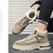 Men's Winter Snow Boots Fleece-Lined Insulated Waterproof Slip-Resistant Casual Martin Boots For Cold Weather Leather And Fur Thick Soled Martin Boots_vogvips.com