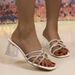 Spring New Square Head Open Toe Sexy High Heels Slippers_vogvips.com