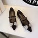 3686-H103 European And American Style Elegant Low-heeled With Rhinestone Bow, Pointed Toe, One-strap Buckle, Wedge Heel_vogvips.com