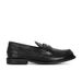 Round Head Polished Small Gold Coins Thick Heel Platform Loafers Small Leather Shoes_vogvips.com