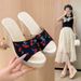 New European And American Style Floral Large Size High-heeled Slippers For Women, Embroidered Waterproof Platform_vogvips.com