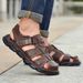 Genuine Leather Casual Shoes For High Quality Classic Summer Outdoor Walking Sneakers Breathable Men Sandals_vogvips.com