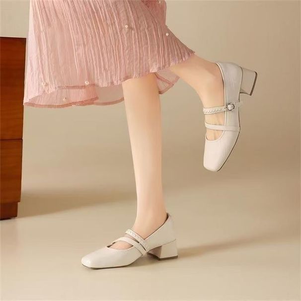 Elegant Mary Jane Women, New Summer And Autumn Style, Chunky Heels, Beautiful Square Toe, Suitable For Pairing With_vogvips.com