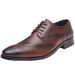 Euro Step Pointed Toe British Style Genuine Leather Business Formal Brogue Carved Men's Top Layer Cowhide Derby Shoes Casual_vogvips.com