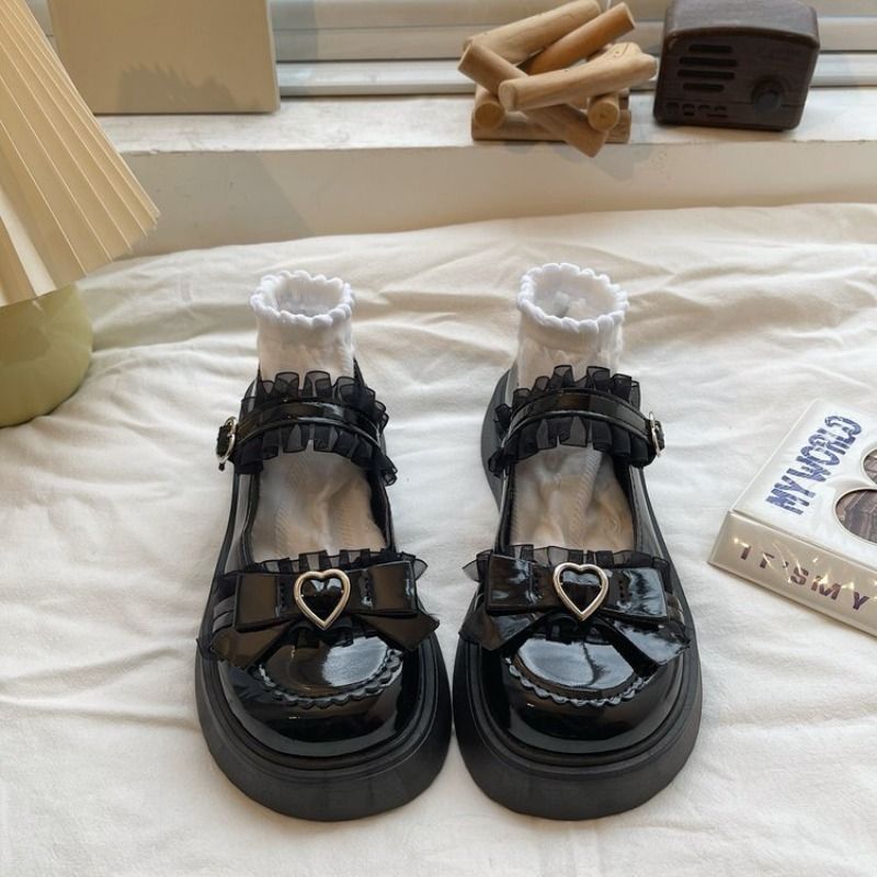 2025 New Fashion Buckle Women's Pumps Spring Autumn Mary Jane Solid Butterfly Knot Platform Casual Round Toe Ladies Shoes_vogvips.com