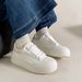 Women’s Shoes Spring Thick Soled Classic White Sneakers For Women Trendy All Match Student Casual Shoes Solid Color Simple Sports Shoes_vogvips.com