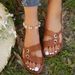 2025 Cross-Border Foreign Trade Large Size Flat Heel For Women, European And American Fashion One-Strap Beach Sandals_vogvips.com