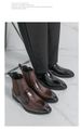 2025 New Plus Size 46 Chelsea Golden Boots For Men, Pointed, Handsome, Trendy, Luxurious, Generous, Patent Leather Shiny High Top Leather Boots_vogvips.com
