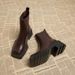 2025 Spring/Summer New Style Women's Boots - Platform Chelsea Single Boot - Mallet Boot - Brown Short Boots_vogvips.com