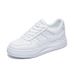 Women's White Sneakers - Breathable Casual Shoes For Girls, Fashionable Lace-Up Canvas Shoes For Autumn_vogvips.com