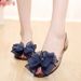 Summer Sandals With Bowknot, Crystal Peep-toe Jelly Beach Shoes, Non-slip Soft-soled Shoes For Pregnant Women And_vogvips.com