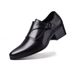 Euro Step Genuine Leather Pointed Business Formal High Heels 6CM Slip-On Height Increasing 8cm Men's Shoes_vogvips.com