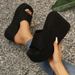 Leopard Print Thick-soled Flip-flops Fashionable Flat-bottomed Toe Holiday Wind Beach Cool Slippers Women_vogvips.com