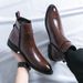 Men's Chelsea Boots - Stylish Pointed Toe Ankle Boots With Side Zipper, Breathable Synthetic Leather, Rubber Sole, Casual & Business Wear_vogvips.com