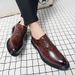 Men's Fashion Brown Business Derby Shoes New Lace-up Banquet Dress Shoes Office Black Wedding Groom Men's Shoes_vogvips.com