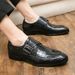 Cross-Border New Men's Leather 48 British Korean Version Casual Large Size European And American Retro Hairstylist Groom_vogvips.com