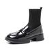 Socks Women British Style Replaceable Buckle Loafers Knitted Slim Heiht Increasin Martin Short Boots Versatile_vogvips.com