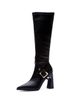 2023 Autumn Winter New British Style Pointed Toe Fashion Knight Sexy Belt Buckle Over-the-Knee Long Slim Boots_vogvips.com