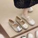 Gentle Flat-soled Single Shoes Women's Shallow Mouth Mary Jane Women's Shoes Two Wear Soft-soled Small Leather Shoes_vogvips.com