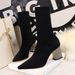 336-7 European American Style Fashionable Simple Women's With Chunky High Heels, Pointed Toe, Slimming And Sexy_vogvips.com