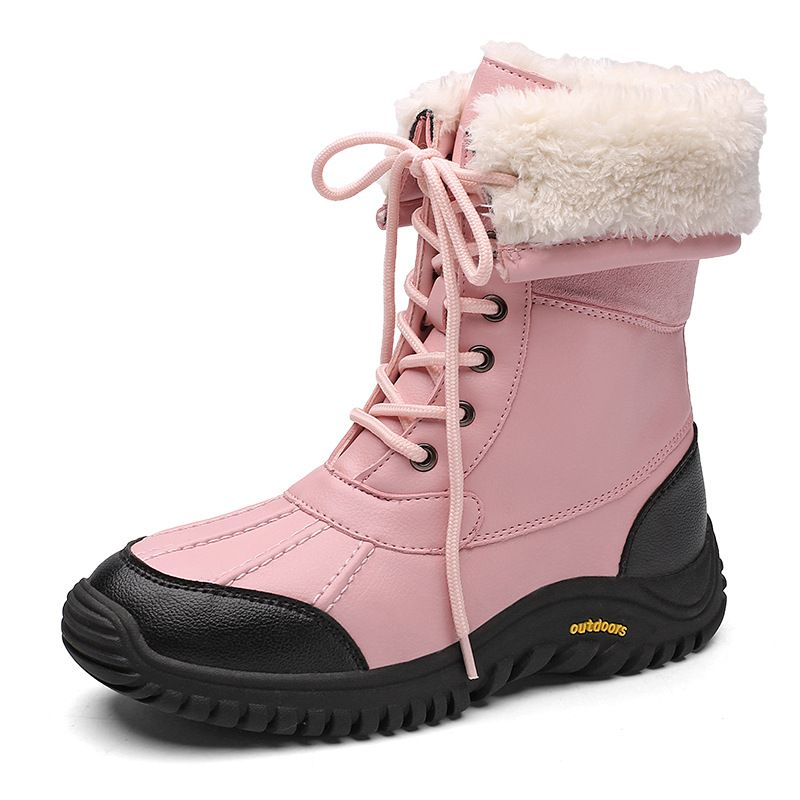 Martin Boots For Women With Plush Outdoor Snow Boots, Waterproof And Anti Slip High Top Cotton Shoes For Women_vogvips.com