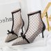 Women S Pumps Version Of Sweet Slimming See Through Dot Mesh Hollow Shoes For Women Stiletto High Heeled Pointed Toe_vogvips.com