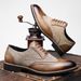 .Men's Retro Daily Casual Shoes For Business Formal Embossed Block Pattern Comfortable And Breathable Men's Shoes_vogvips.com