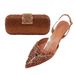 Shoe Bag Set Combination Fish Mouth Sandals Wedding Shoes + Hand Grab Bag Silk Leather Mosaic_vogvips.com