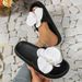 Romantic Phalaenopsis Flower Women Popular Slippers Beach Party Vacation Sweet Versatile Comfort Soft Flat Thick Sole Slippers_vogvips.com