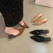 Leopard Print Kitten Heel Elegant French Style Closed-Toe Mules Women's Shoes For Outdoor Wear 2024 Autumn New Pointed_vogvips.com