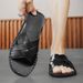 Handmade Leather Slippers For 2025 New Beach Summer Walking Shoes Slip On Light Male Flats Men Flip-flops Outdoor Half_vogvips.com