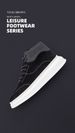 VICKI BROWN Men's Black Suede High-Top Sneakers, Comfortable Casual Platform Shoes_vogvips.com