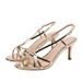 D-1 Summer New Model Gold Slim-heel Open-toe High-heeled Sandals With Thin Straps Hollow Design For Women, Elegant And_vogvips.com