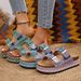 Women's Summer Sandals Thick Sole Cork Material Beach Style Size 43 Footwear_vogvips.com