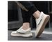 Round Head Casual Board Shoes Men's Four Breathable Splicing White Shoes_vogvips.com