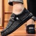 NIES DUDE Men's Breathable Knit Slip-On Loafers - Lightweight Casual Shoes With EVA Sole For Summer (Black Grey, Light Brown)_vogvips.com