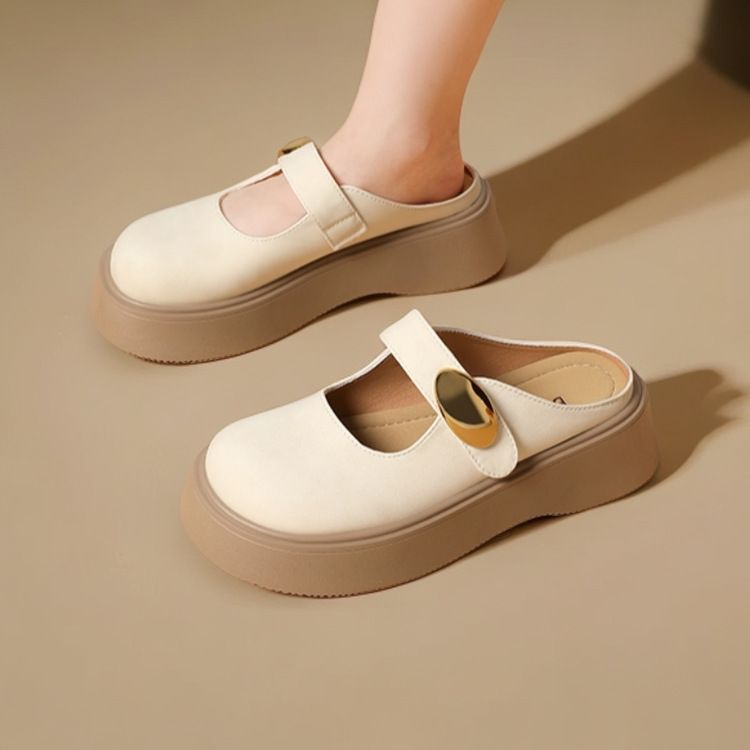 Baotou Half-soled Women's 2026 New Style French-style Flip-flops, Versatile And Fashionable_vogvips.com