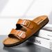 Summer Boken With Double Buttons And Exposed Toes For Couples, Men's One-piece Slippers, Slippers_vogvips.com