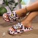 Summer Hot-selling Women's Shoes Sexy Leopard Print Slippers Outdoor Vacation Beach Walk Home Bathing Pink And White Sanders_vogvips.com