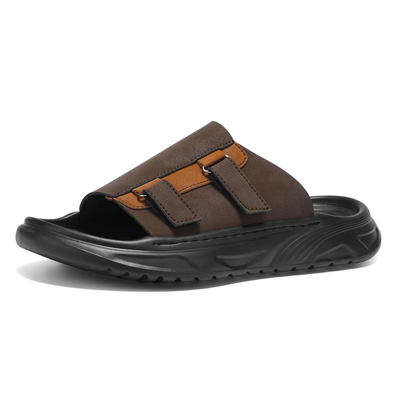 Men Sandals Comfortable Soft Elastic Flat Bottom Outdoor Walking Casual 2026 New Summer Open Toed Breathable Beach Shoes_vogvips.com