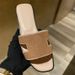 In Stock 2026 Spring/Summer New H Soft Sole Slide Sandals With Fine Glitter, Suitable For Outdoor Wear, Fashionable And_vogvips.com