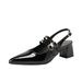 Cross-border European Size Back Empty Sandals Women's Summer French Pointed Head Bag Head Single Shoes Mary Jane Thick Heel High Heels_vogvips.com