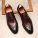 Euro Step Formal Business Leather For Men Brogue Flower Hidden Heel Wedding Groom British Style Casual Men's Oxford Shoes_vogvips.com