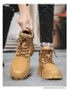 Martin Boots Men's High-top Tooling Boots Leather Retro Style Big Yellow Boots Can't Be Kicked Badly_vogvips.com