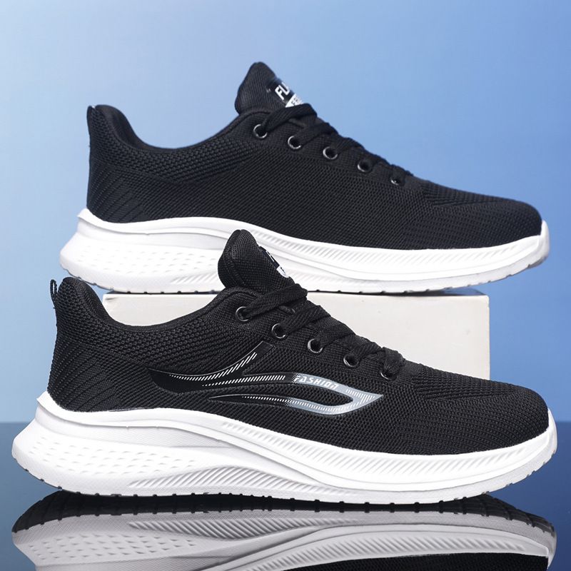New Autumn Men's Sports Casual Breathable Fly Woven Mesh Running Soft Sole Lightweight Shoes Unisex_vogvips.com
