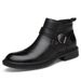 European Warm Series 2025 Men's Business Leather Martin Top Layer Cowhide Office Winter Buckle Boots Large Size_vogvips.com