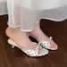 Chuyuji French-style Exquisite Niche Polka Dot Sandals For Women With Bowknot Satin Elegant Open-toe Low-heel Slippers_vogvips.com
