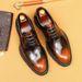 Top layer leather leather men's English platform elevation business dress Oxford men's shoes_vogvips.com